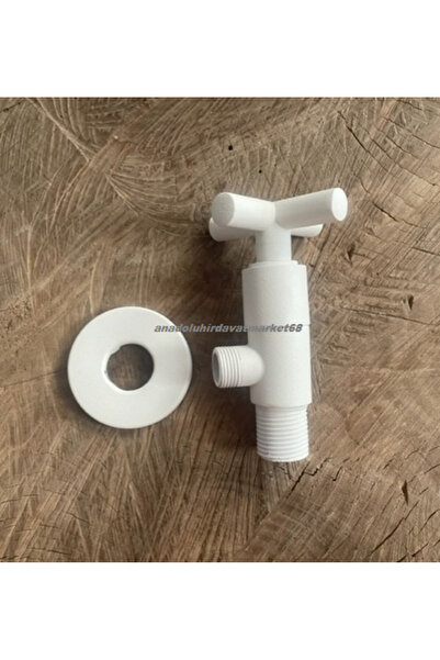 Yms LÜX PİRİNÇ MAT BEYAZ AÇ KAPA TAHARET MUSLUĞU BEYAZ RENK KLOZET VANASI