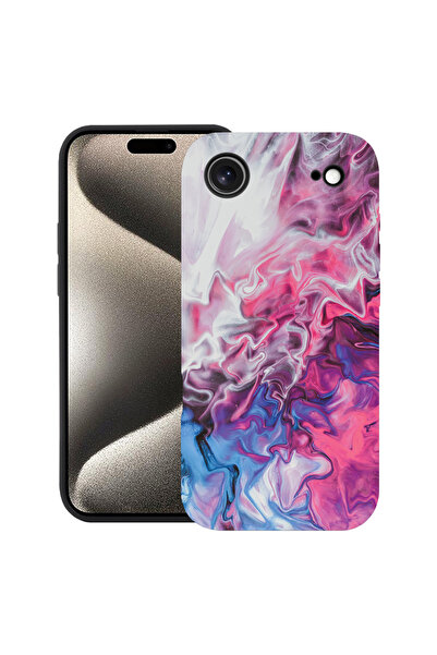 bestcase Премиум силиконов калъф за Apple iPhone 17 Air, мраморно розов и син...
