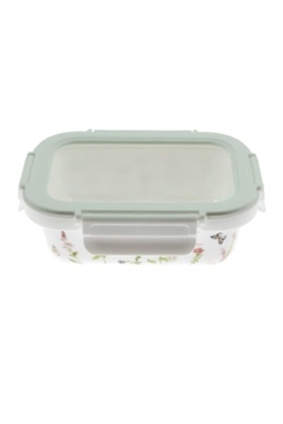 SHOPIENS Food container, 0RC100-GL, thermal glass, rectangular, white + multicolor, 1.04 L