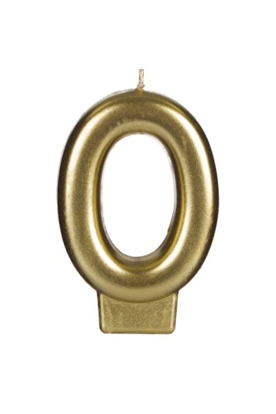 ANTBRO Lumânare de ziua de naștere Antbro® Culoare aurie, Numărul 0, 8 cm