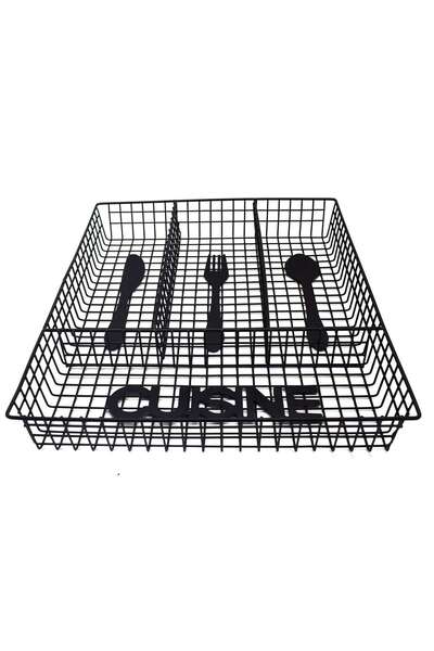 cuisine Θήκη συρταριού για μαχαιροπίρουνα D 2724, μαύρο μέταλλο, 32,5 x 26 x ...