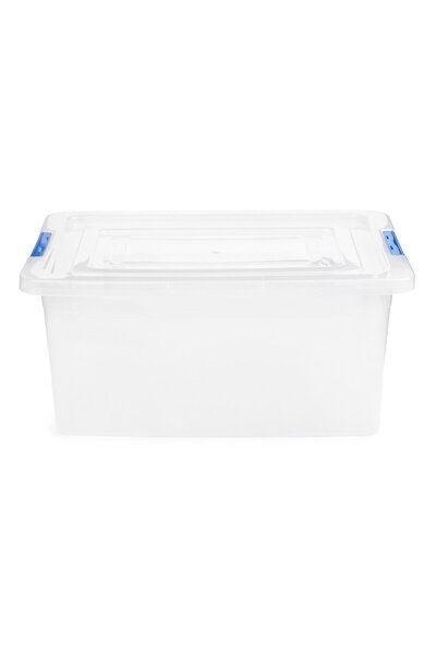 PLASTINA Universal Storage Box Alisan, plastic, rectangular, transparent, handles in various colors, 16 L, 44
