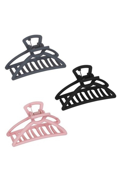 ANTBRO Set 3 agrafe de păr Antbro® cu finisaj mat negru, gri și roz în formă ...
