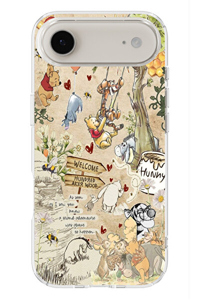 moonset Iphone 17 Air Uyumlu Winnie The Pooh Kolaj Tasarımlı Baskılı Şeffaf T...