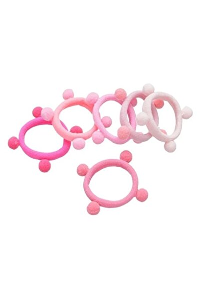 ANTBRO Set 6 elastice par pentru copii frotte colorate cu pompon mic