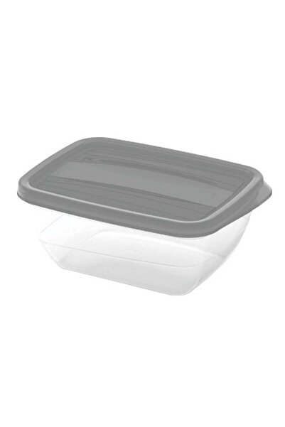 CURVER Food container, Vedo, plastic, rectangular, transparent + gray, 0.75 L
