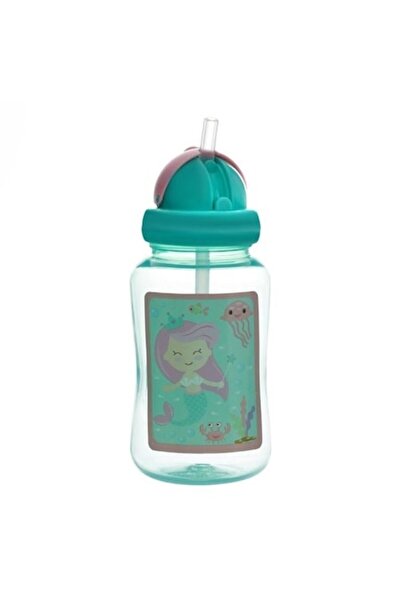 ANTBRO Sticla Apa Copii cu Pai 400 ml, Design Printese – Recipient Plastic Ro...