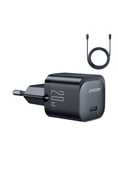 Joyroom Mini JR-TCF02 USB-C Charger, Quick Charge, 20W, 1m Lightning Cable Included, Black