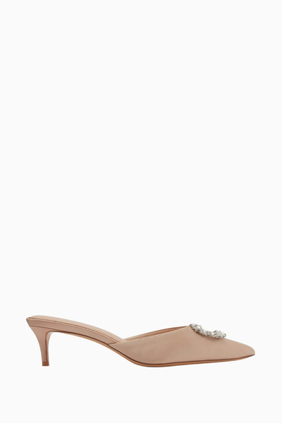 NASS Lily 50 Crystal Buckle Satin Pointed Toe Handmade Stylish and Elegant Mule