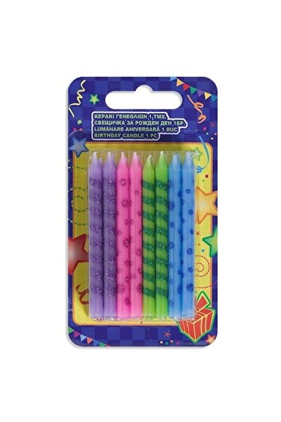 ANTBRO Set 24 lumânări pentru tort Antbro® cu sclipici în 4 culori