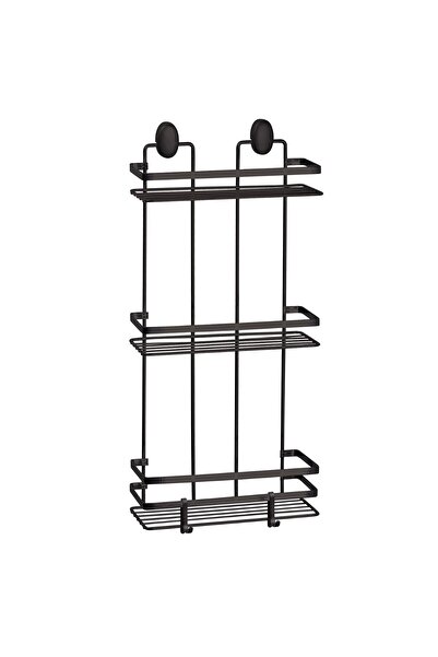 Okyanus Home Raft de baie din oțel DLS-745, montat pe perete, negru, 3 raftur...