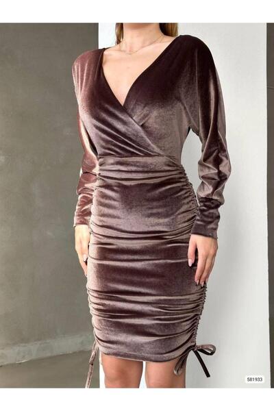 Modafeminen Βραδινό φόρεμα από βελούδινο ύφασμα με διπλό γιακά μίνι μήκους 581933 ΚΑΦΕ