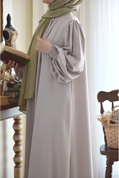 EMİNOS BUTİK Prenses Model Ferace Taş Rengi