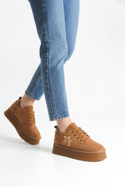 Limeo Жіночі черевики та ботильйони з шнурівкою, із зірками на замші та товстою підошвою