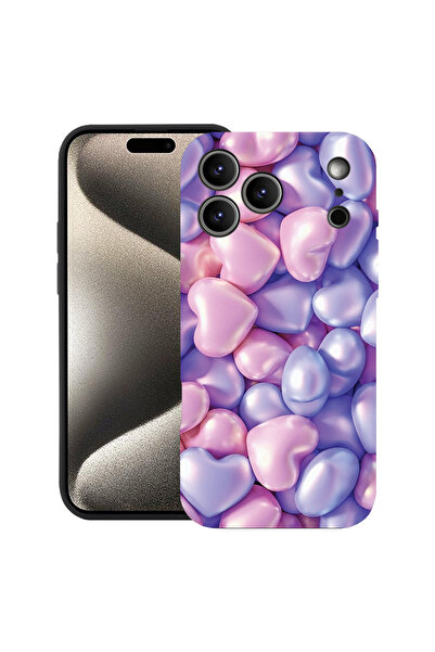 bestcase Θήκη σιλικόνης Premium για Apple iPhone 17 Pro, Χρωματιστές καρδιές,...