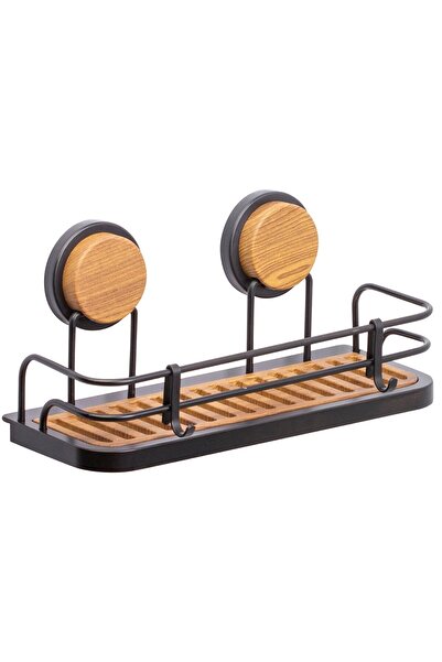 Okyanus Home Raft de baie MGS-829W, montat pe perete, lemn + negru, 1 raft, 3...