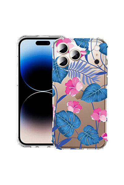 bestcase Carcasă antișoc pentru Apple iPhone 17 Pro, Flori albastre tropicale...