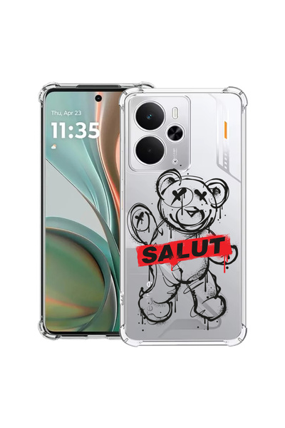 bestcase Carcasă antișoc pentru Realme 14 5G, Teddy Bear Salut, 2052023 AS 1548