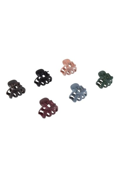 ANTBRO Set 6 agrafe de păr cu textură mată, multicolore, 2,5x1,5cm