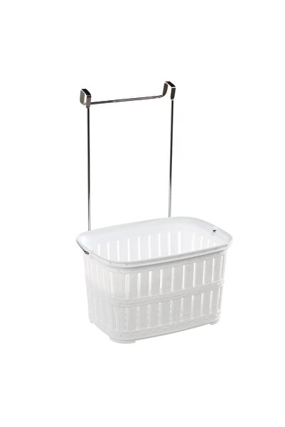 Tekno-tel Plastic Storage Basket SF 003, White, Door Mount