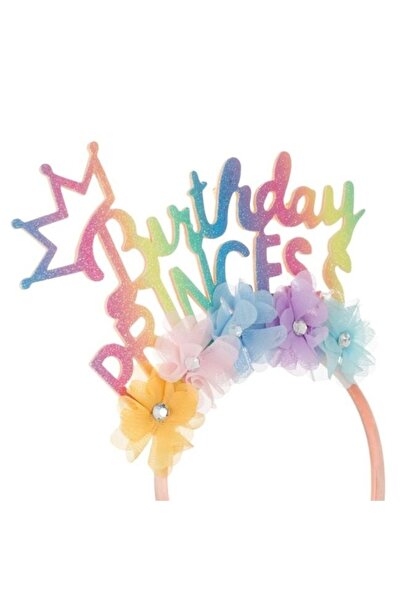 ANTBRO ® Party Crown for Girls with Rainbow Flowers and Glitter - Birthday Princess