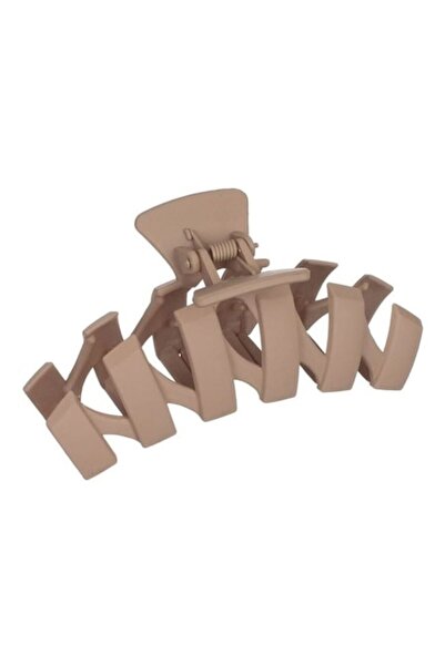 ANTBRO - Agrafă de păr bej mată cu model zig-zag, 11 cm