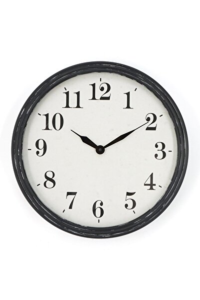 Other Wall Clock GHC100258, Analog, Round, Metal + Glass, Black + White, 38.5 cm