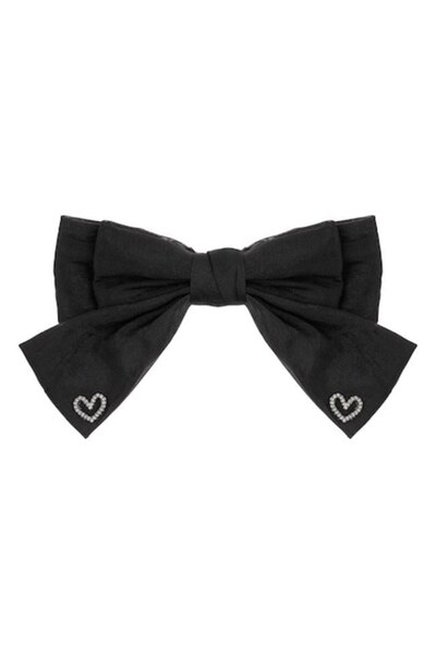 ANTBRO Agrafă de păr Antbro® cu fundă neagră din material textil și pietre al...