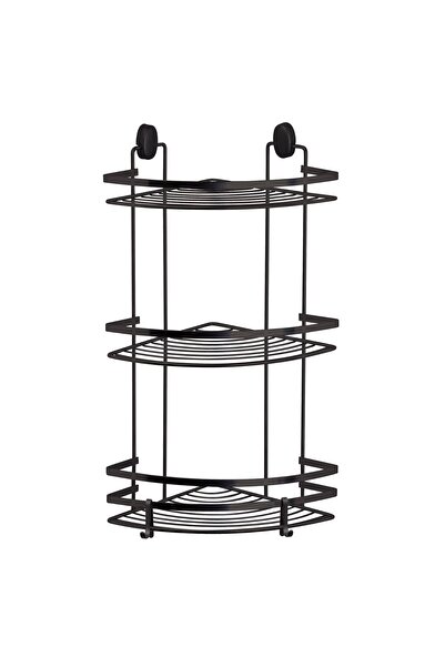 Okyanus Home Raft de baie DLS-748, suport de colț, negru, 3 rafturi, 22 x 22 ...