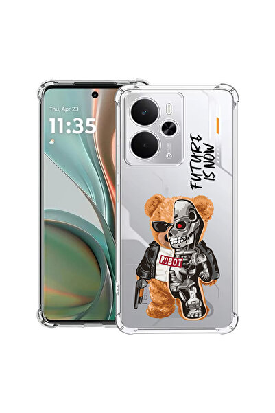 bestcase Carcasă antișoc pentru Realme 14 5G, jumătate robot, jumătate ursule...