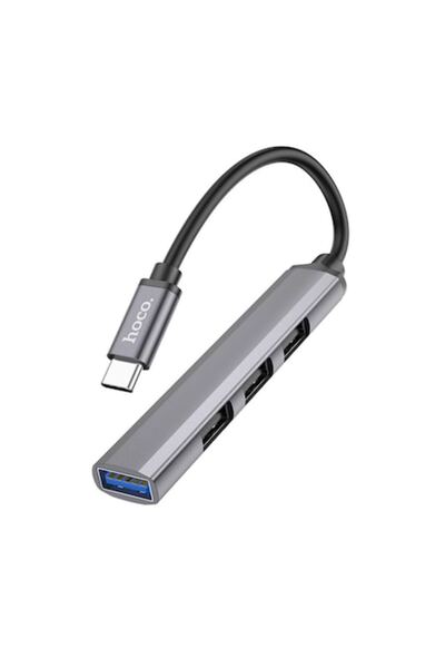Hoco Hub Type-C to USB 3.0, 3xUSB 2.0 - (HB26) - Grey