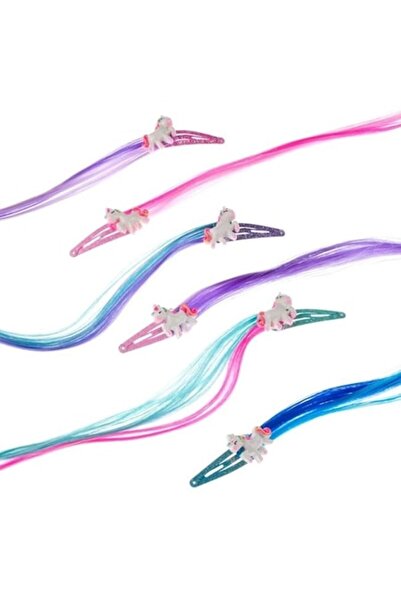 ANTBRO Set 6 agrafe de păr pentru fete cu model unicorni, multicolore, 25 cm