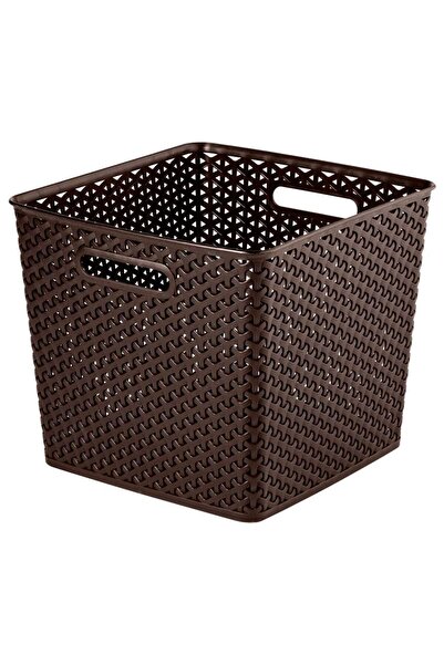 CURVER Cutie depozitare suprapozabila Rattan Curver, maro, patrata, 25 L, 32,3 x 32 x 28,1 cm