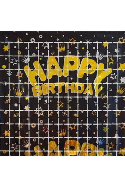 ANTBRO Διακοσμητική κουρτίνα πάρτι Antbro® με σχέδιο μαύρων τετράγωνων και χρ...