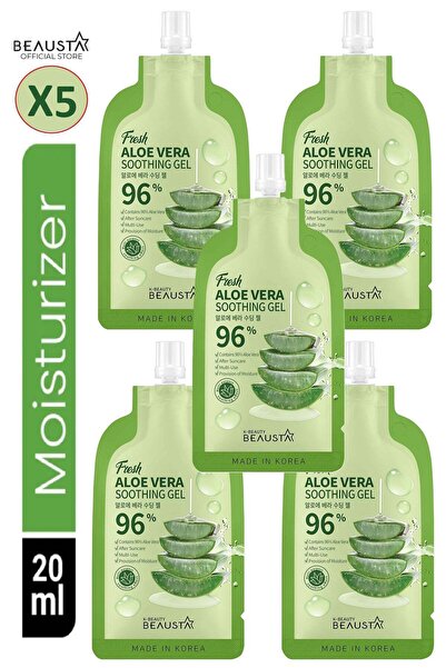 BEAUSTA جل الصبار المرطب والمهدئ بمكونات طبيعية (5 أكياس) 20 مل