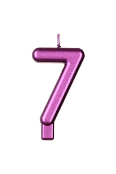 ANTBRO Lumânare de ziua de naștere Antbro® în culoarea fuchsia metalică, numă...