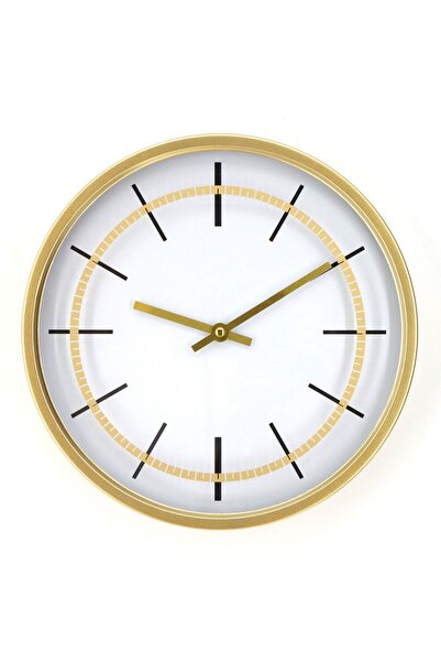 Altele Ceas de perete GHC100283, analog, rotund, metal + sticla, auriu, 30 cm