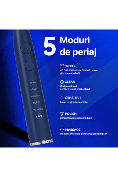 DrKala Sonic electric toothbrush, 5 modes, 5 DuPont heads, up to 40,000 vibrations/min, IPX7