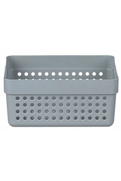ANTBRO Set 2 storage baskets Antbro, plastic, gray, perforated pattern, with handles, 15.5x11.5x7.5cm, 125