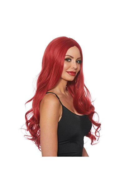 zola Perucă cu păr lung, Zola®, pentru Halloween, ondulată, roșie