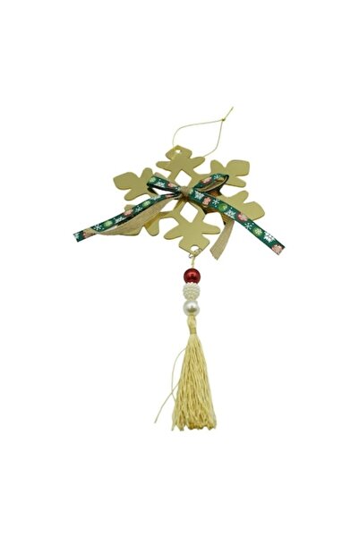 Danex Ornament de Crăciun pentru brad, Fulg de zăpadă, Auriu, Lucios, 15x27 c...