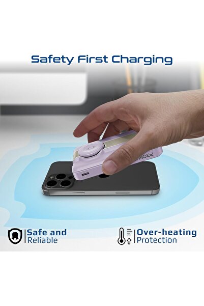 Promate Power Bank 3×1 with 10,000mAh capacity, wireless MagSafe 15W charging, Apple Watch charging 3.5W, U