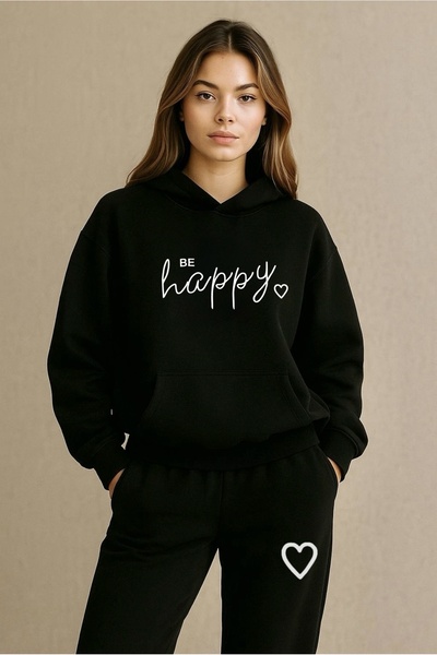 FUFLUNS SET DE PANTALONI DE TRENING OVERSIZE CU GLUGĂ PENTRU FEMEI/BĂRBAȚI, I...