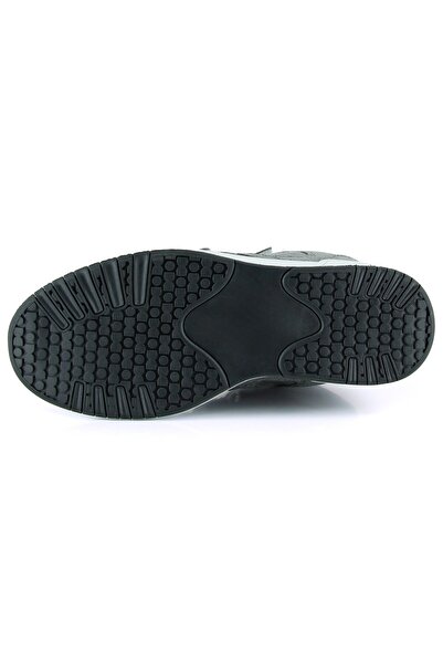 Erkan Saçmacı Talvi Gri Süet Yuvarlak Burun Cırt Cırtlı Gizli Dolgu Topuklu Günlük Bot