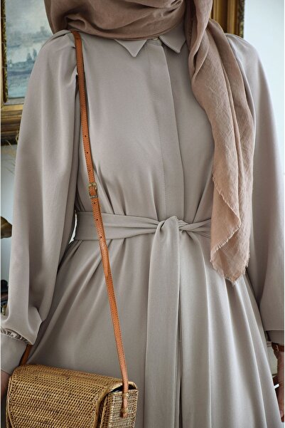 EMİNOS BUTİK Balon Kol Taş Ferace