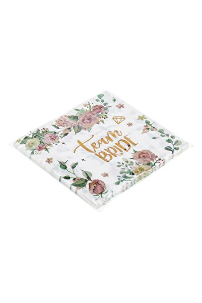 ANTBRO Set 12 napkins Antbro® for wedding, 2 layers and message Team Bride, 33x33cm