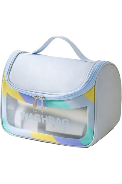 Danex Travel Cosmetic Bag, Waterproof, Translucent Matte, 22 x 16 x 14 cm, Blue