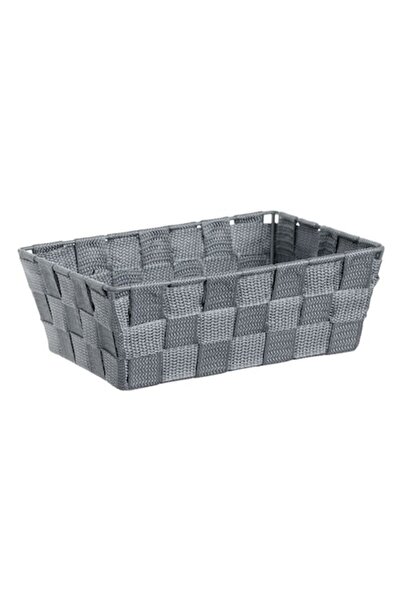 ANTBRO ® Storage Basket with Woven Rattan Design and Metal Frame, Gray, 22x16x8cm