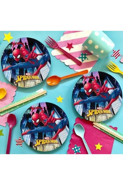 ANTBRO Spiderman Party Paper Plates – Set of 6, Ø19.5 cm – For action-packed parties!