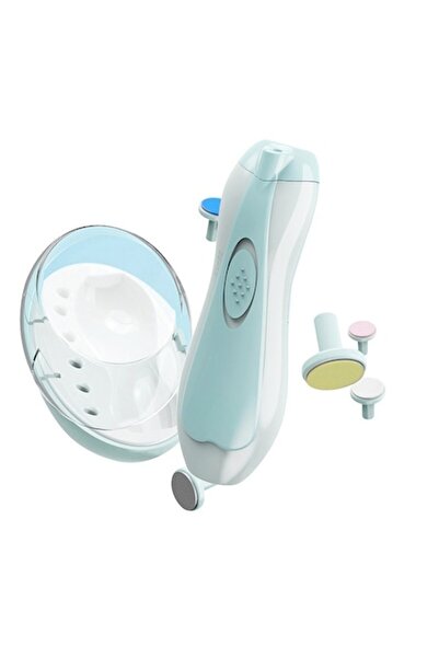 Danex Pilă electrică de unghii pentru bebeluși, 6 bucăți, silențioasă, albastră